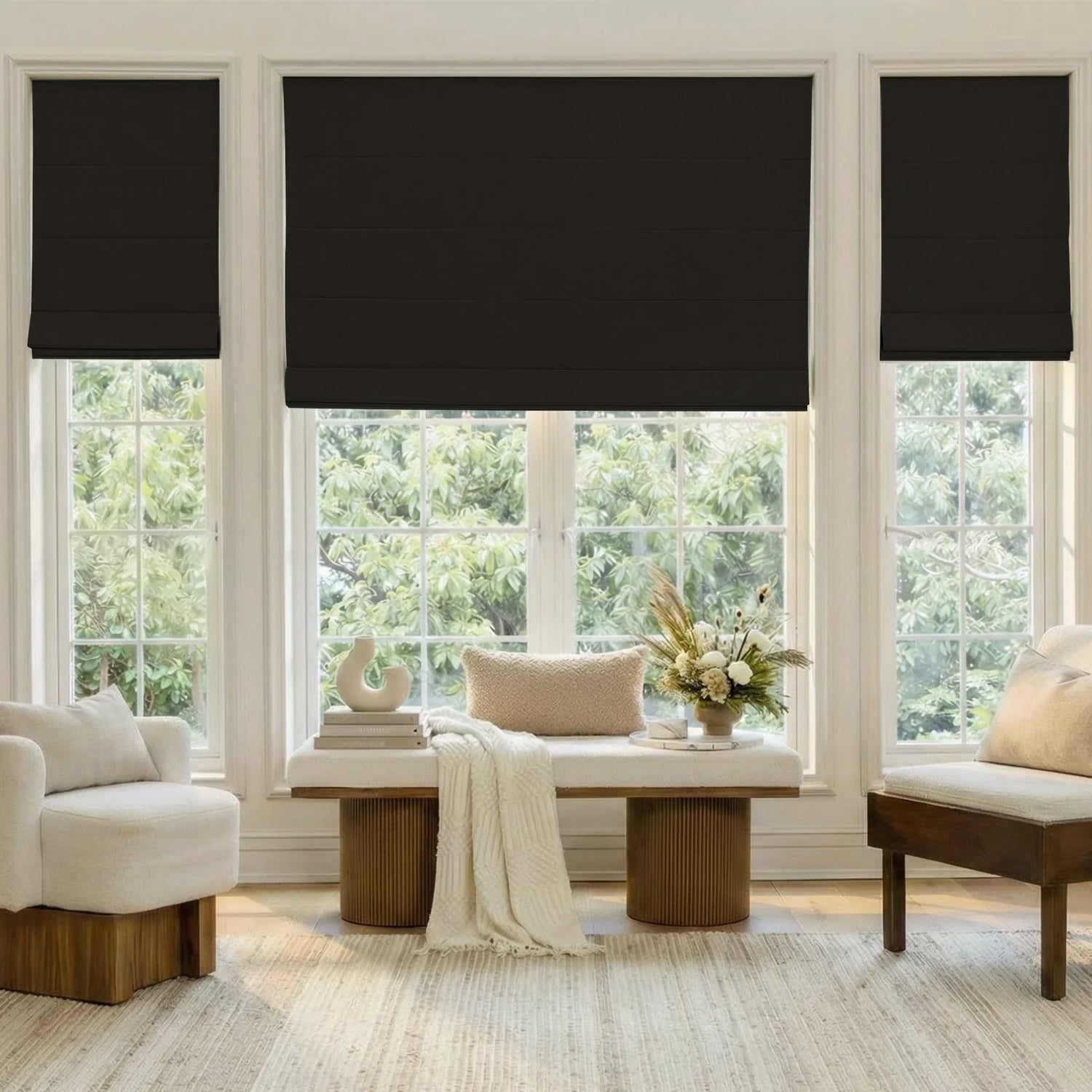 Alder Linen Look Blackout Roman Blind - Joydeco UK