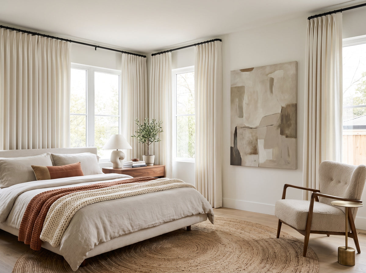 Haven Linen Blend 100% Blackout Curtain - Joydeco UK