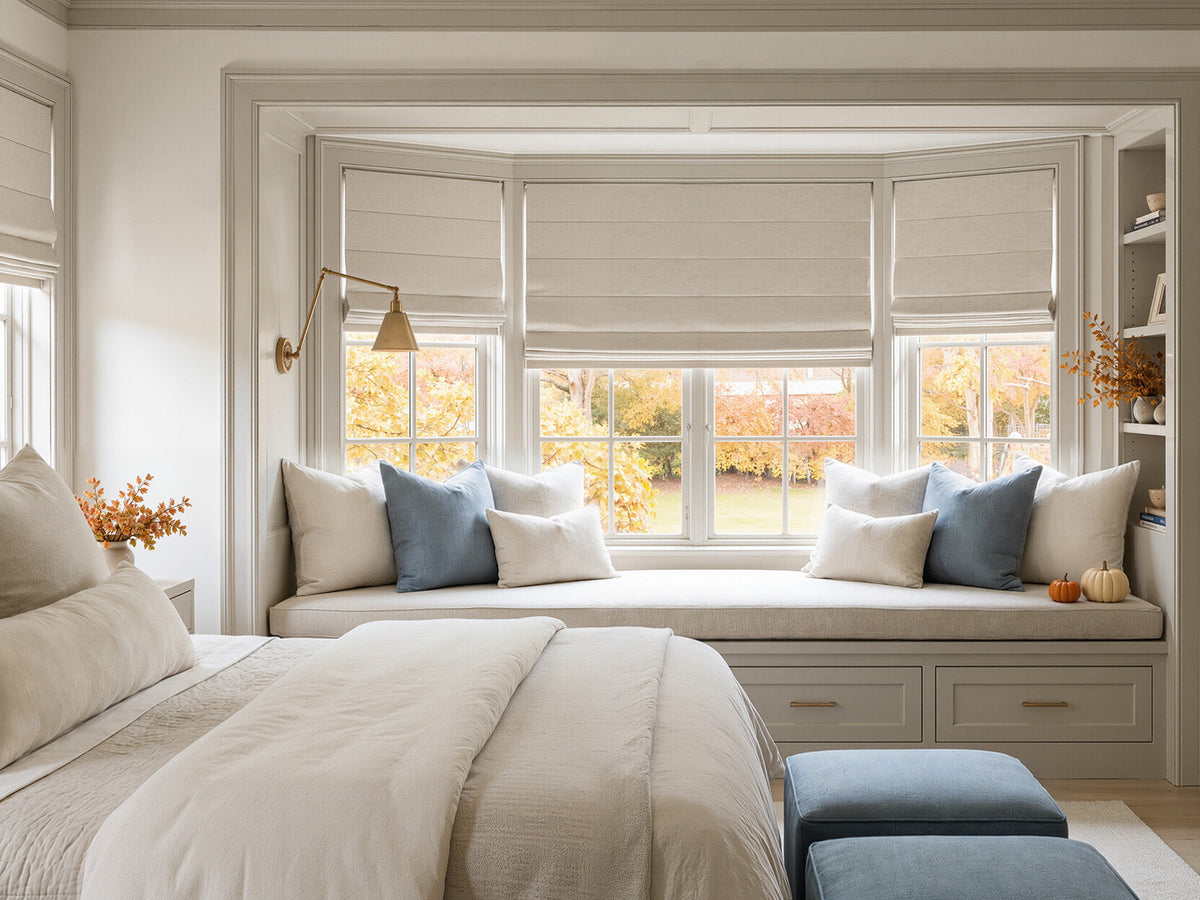 Clara Textured Light Filtering Roman Blind - Joydeco UK