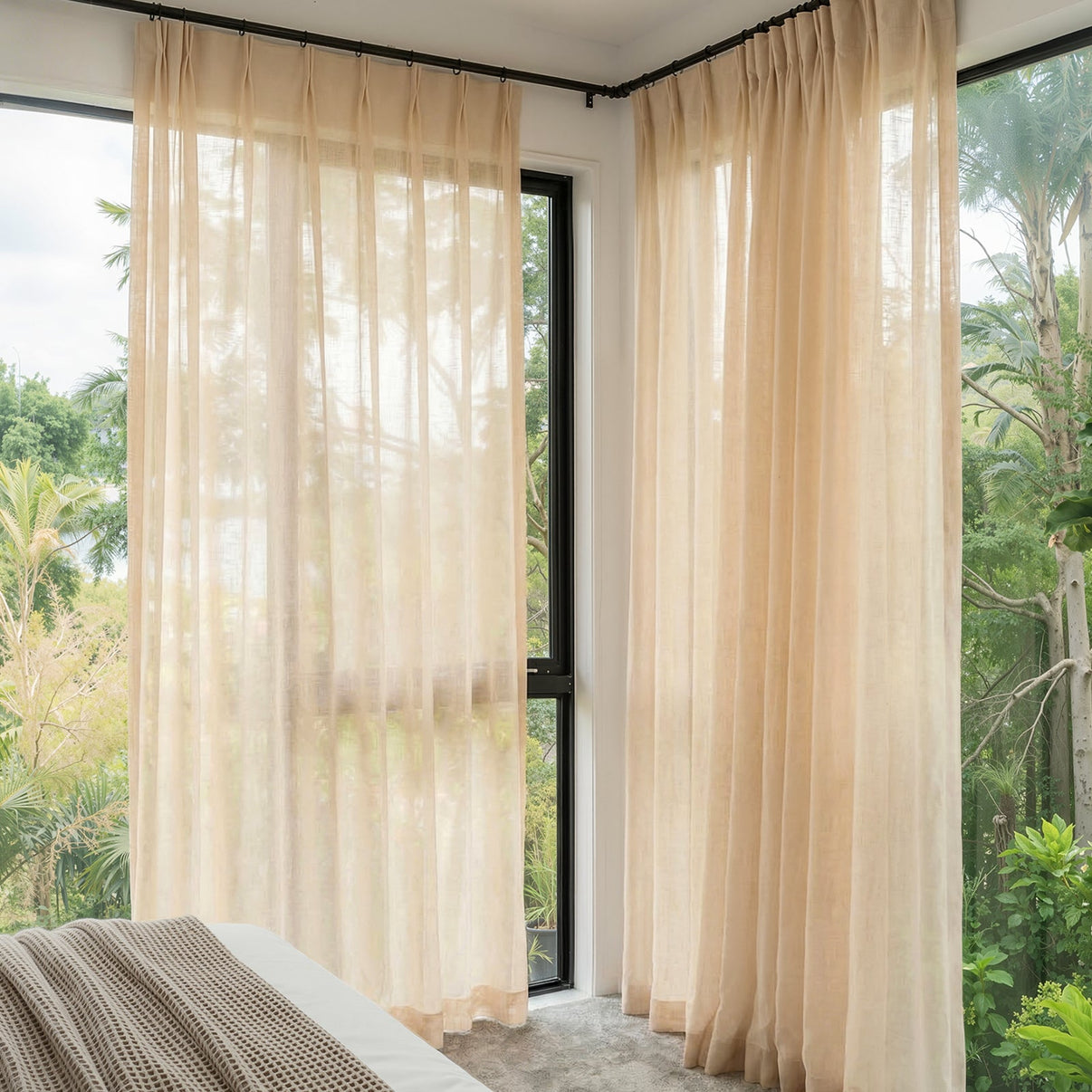 Linden Linen Blend Sheer Curtain - Joydeco UK