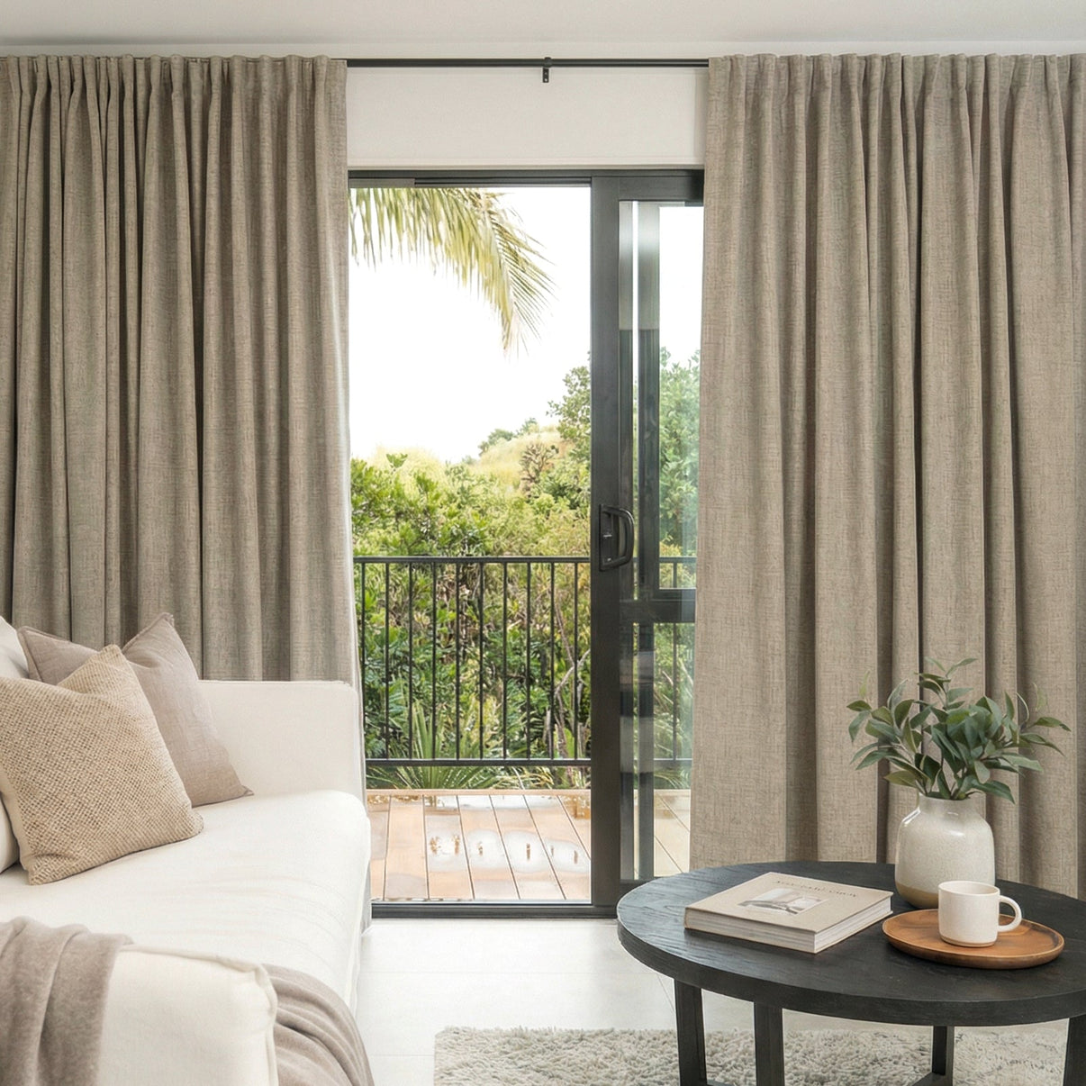 Alder 100% Blackout Linen Look Curtain - Joydeco UK