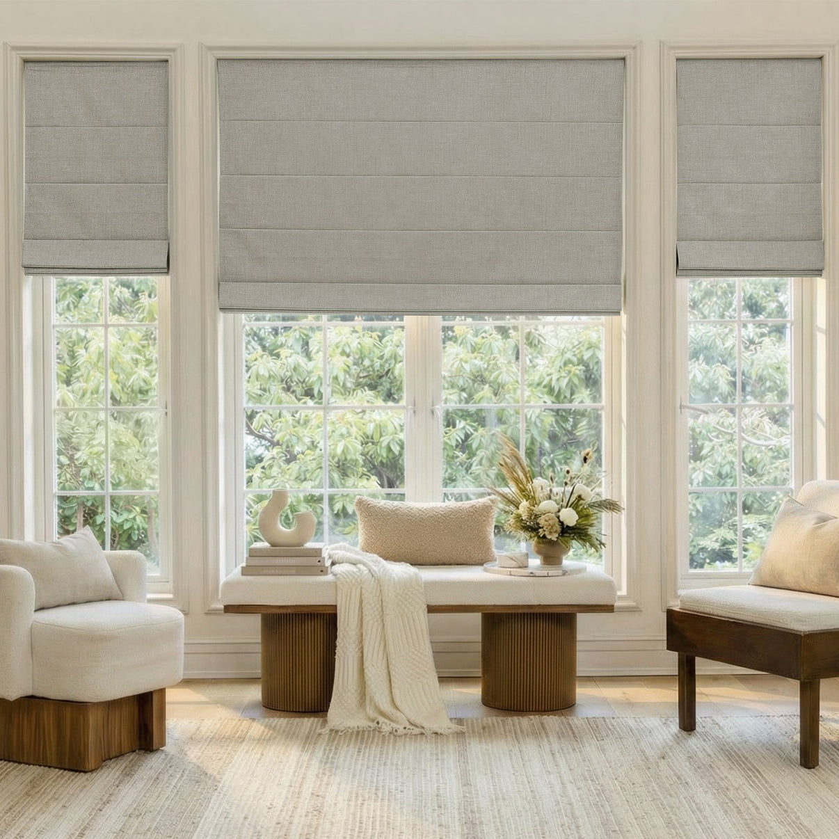 Alder Linen Look Blackout Roman Blind - Joydeco UK